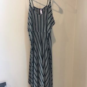 Striped front wrap dress